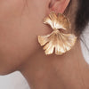 Fashion Geometric Gold Color Ginkgo Biloba Leaf Shape Drop Earring Creative Personality Earring Jewelry