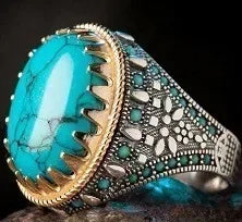 2024 New Luxury Women's Big Black Stone Ring Fashion Silver Zircon Wedding Rings Female Bride Love Engagement