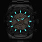 2025 Mens Quartz Watches Top Brand Luxury Stainless Steel Waterproof Hollow Out Blue Big Male Wristwatches Relogio Masculino