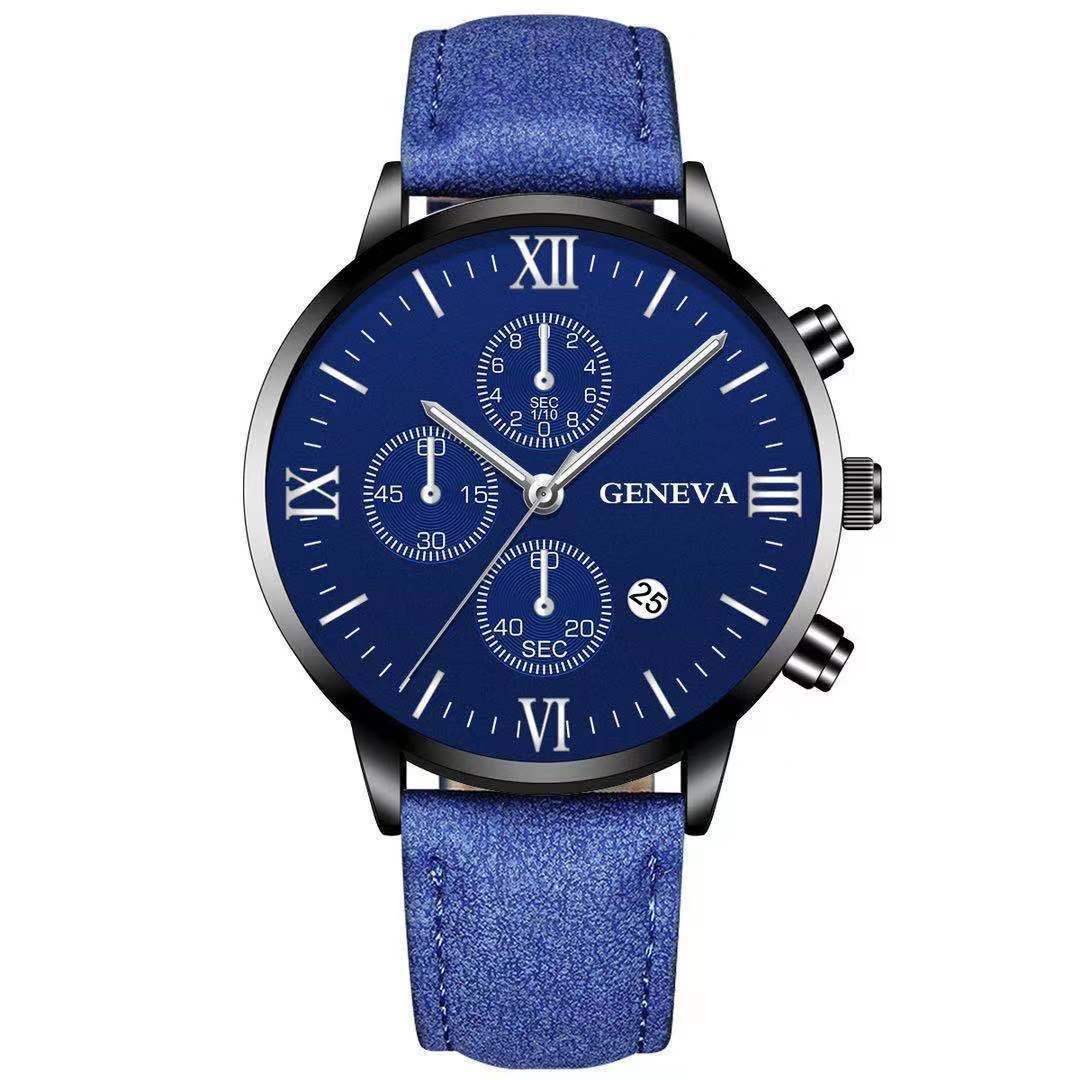 Fashion Geneva Men's Wristwatch Date Alloy Case Leather Analog Quartz Sport Watch Male Clock Top Brand Luxury Relogio Masculino