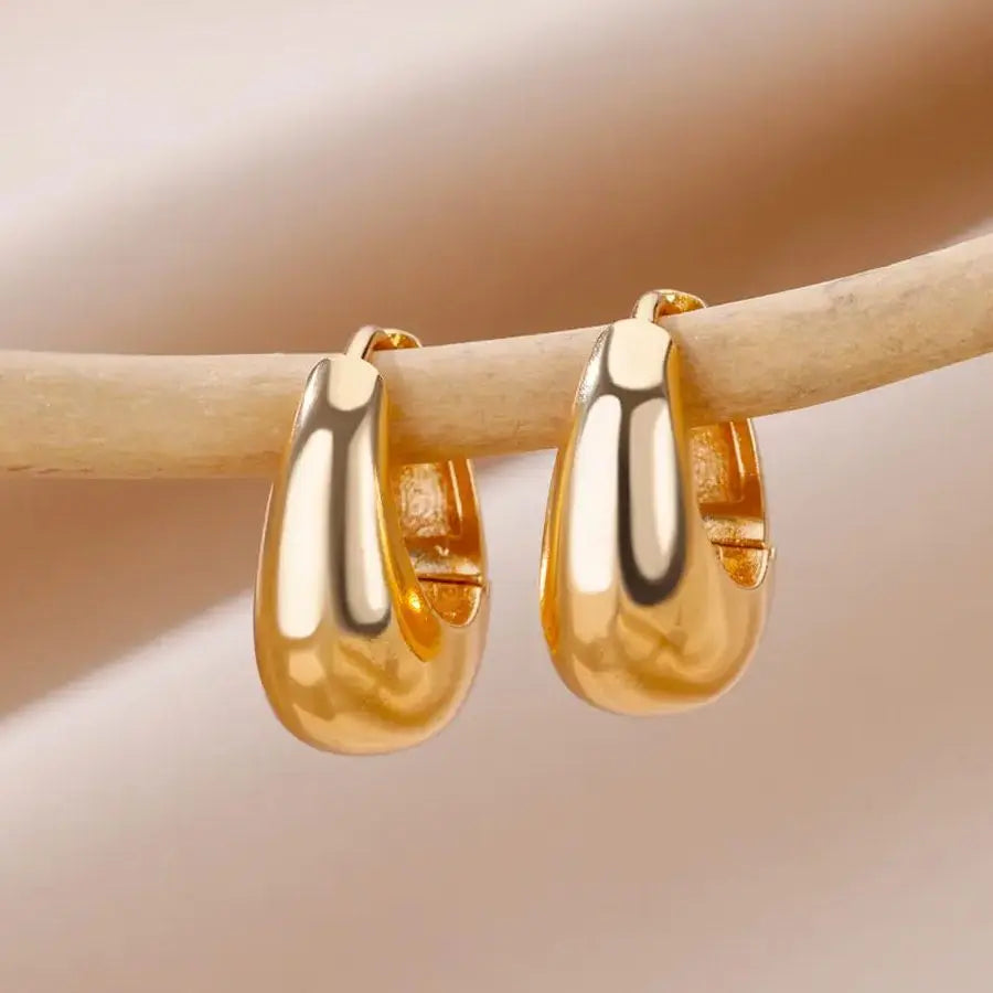 Zircon Geometric Snake Earrings for Women Multi Layered Gold Color Small Hoop Earrings Fashion Ear Piercing Wedding Jewelry