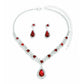 3 pieces of women's crystal droplet necklace with earrings set for wedding evening dress accessories
