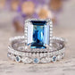 2025 New Fashion Sea Blue Cubic Zirconia Women's Wedding Ring Luxury Engagement Party Elegant   Brilliant Jewelry