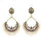 Ethnic Retro Green Sector Carved Turkish Jhumka Earrings For Women Indian Jewelry Pearl Tassel Earrings
