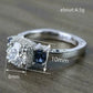 2025 New Blue Cube Zircon Attends Banquet Ring Fashionable, Elegant, High End Women's Bridal Luxury Inlaid Jewelry Accessories