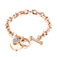 1 Pcs Bangle For Women Girl Not Fade Stainless Steel Gold Plated Waterproof Geometric Heart Pendant Bracelet Jewelry