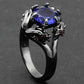 2025 New Blue Cube Zircon Ring Fashionable and Elegant High End Women's Bridal Wedding Luxury Personalized Jewelry Accessories