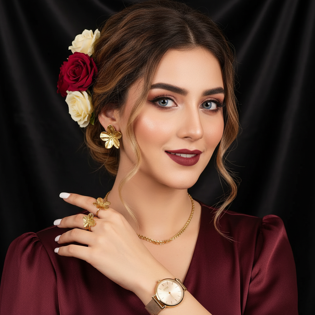 Zenat 2PC Stainless Steel Flower Earrings – Trendy Party