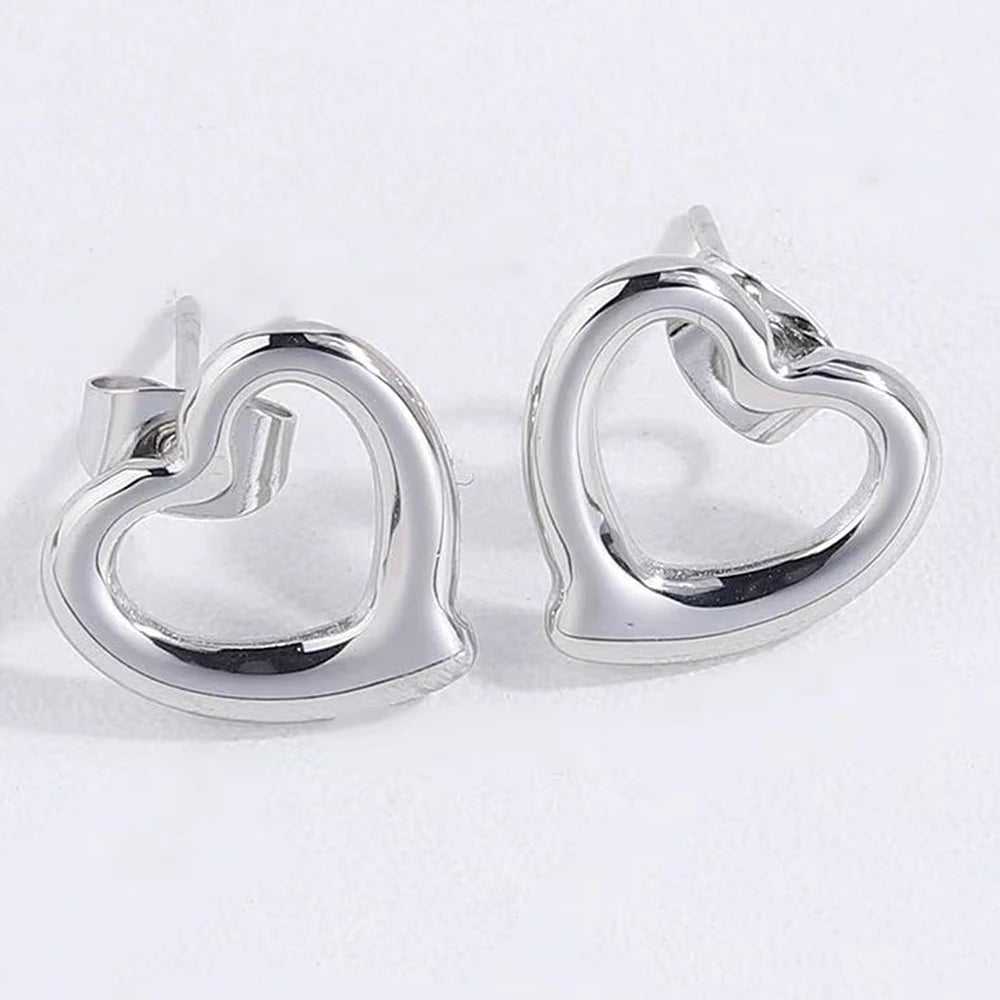 DOTIFI Set INS Exquisite Love Fashion Stainless Steel Bracelet Earrings Necklace Pendant Set Women's Daily Goods Party Favors