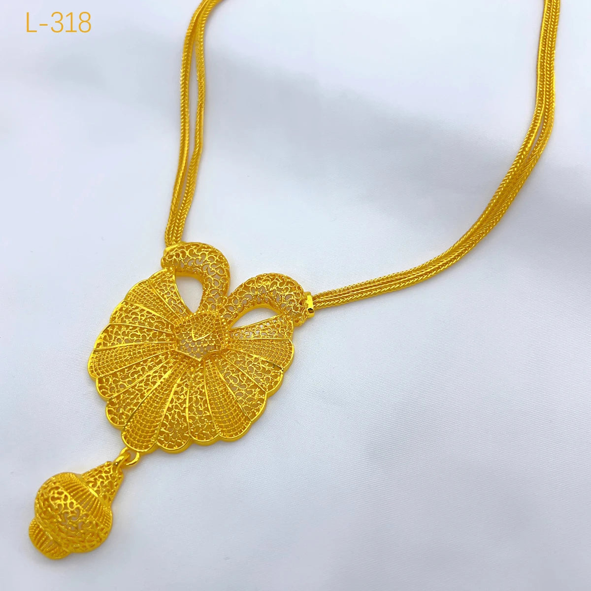 XUHUANG Dubai 24K Gold Color Necklace Earring Jewelry Set For Women Arabic Ethiopian Nigerian Banquet Wedding Party Copper Gifts