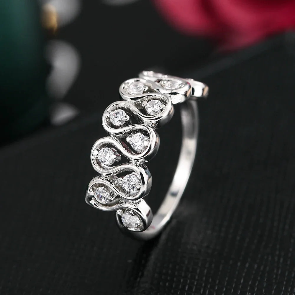 Fashion Luxury Multicolor Charm Zircon Wedding Rings for Women Round Square Stone Party Ring Jewelry