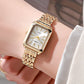 Women's Fashion Square Watches Gold Alloy Strap 2025 Luxury Ladies Quartz Wristwatches Qualities Female Roman Scale Clock