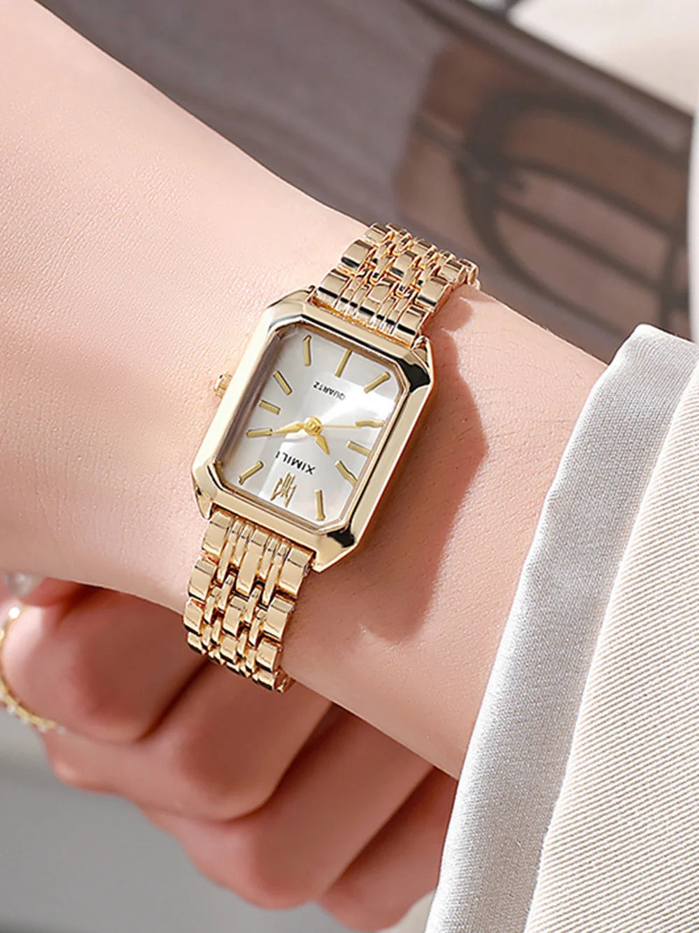 Women's Fashion Square Watches Gold Alloy Strap 2025 Luxury Ladies Quartz Wristwatches Qualities Female Roman Scale Clock