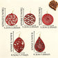 5 Pairs of Trendy, Retro Red Wood Hollowed-Out Earrings, Perfect for Daily Outings, Festival Parties, and Dates