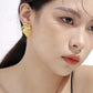 Golden Fashion Metallic Woven Stylish Clip on Earrings Temperament Irregular Geometric Ear Cuff Clips Non Pierced Ears Jewelry