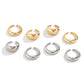 8 Pcs Chunky Open Smooth Surface Rings Set for Women Trendy Gold Color and Silver Color Mixed Finger Rings Accessories Fashion