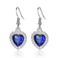 4Pcs/set Titanic Heart of Ocean Necklaces for Women Love Heart Blue Crystal Zircon Jewelry Sets Female Wedding Party Jewelry