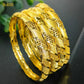 24K Dubai Bangles For Women Ethiopian Africa Fashion Gold Color Saudi Arabia Bride Wedding Bracelet Hand Jewelry Gifts