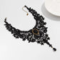 Fashion New Vintage Gem Black Lace Bead Necklace Gothic Steampunk Style Stonego Gothic Collar Necklace Pendant