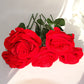 Unique Rose Flower Ring Boxes Red Velvet Rose Earring Gift Holder