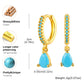Delicate Cubic Zirconia Drop Earring for Women, Turquoise Droplets