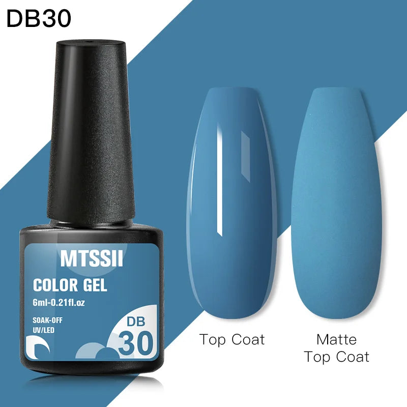 Mtssii 6ML Reflective Gel Nail Polish Shiny 14 Colors Semi-permanent UV Gel varnish Hybrid Nail Polish for Nail Art Manicure