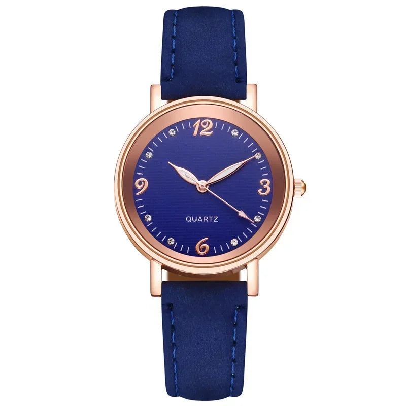 Light Luxury Luminous Quartz Wristwatches for Women Elegant Leather Band Analog Quartz Watches Casual Versatile Watches 스켈레톤 시계