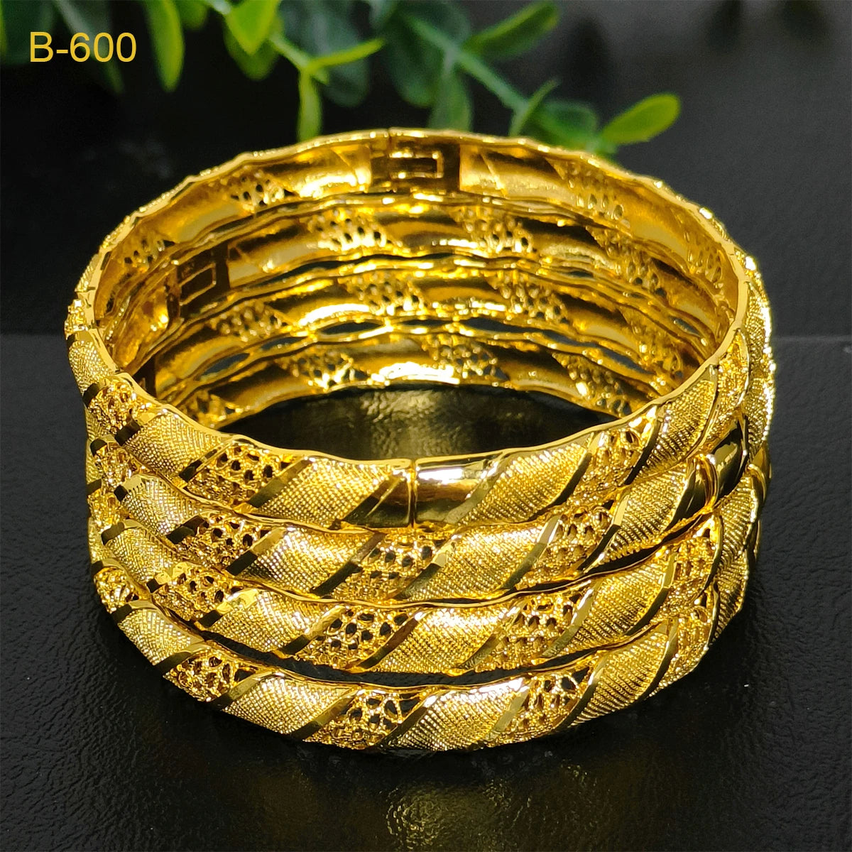 24K Dubai Bangles For Women Ethiopian Africa Fashion Gold Color Saudi Arabia Bride Wedding Bracelet Hand Jewelry Gifts