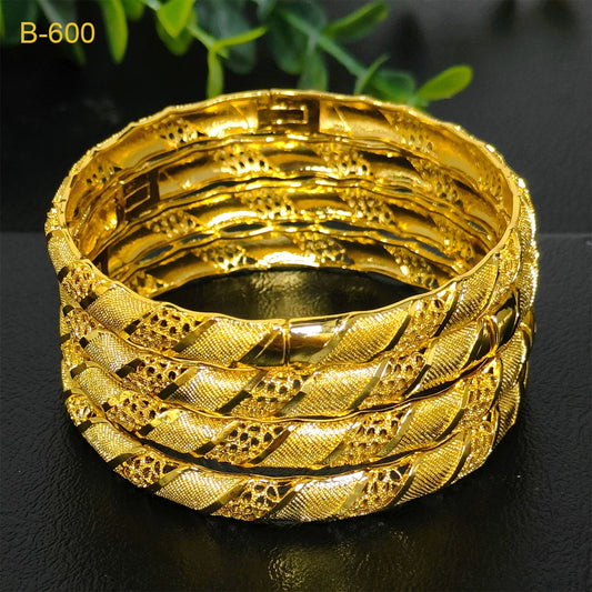 24K Dubai Bangles For Women Ethiopian Africa Fashion Gold Color Saudi Arabia Bride Wedding Bracelet Hand Jewelry Gifts