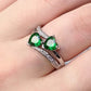 2025 New Luxury High End Party Women's Ring Bright Green Oval Crystal Noble  Retro Style Accessories Gorgeous Gift