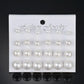 18 Pairs of Simple Imitation Pearl Earrings, Casual and Elegant Style, Lightweight, Women Wear Earrings for Daily Wear