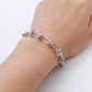 1PC 304 Stainless Steel Punk Style Bracelets Silver Color Wide Connector Chain Bracelet for Man Women Fashion Jewelry 19cm long
