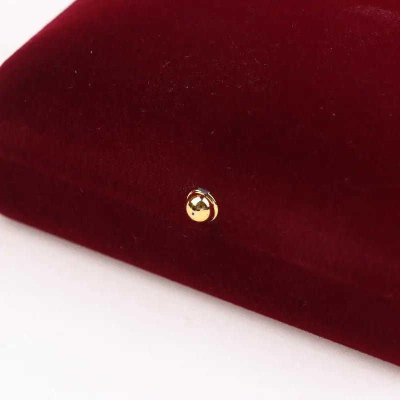 Flocking Gold Buckle Jewelry Box Red Velvet