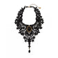 Fashion New Vintage Gem Black Lace Bead Necklace Gothic Steampunk Style Stonego Gothic Collar Necklace Pendant