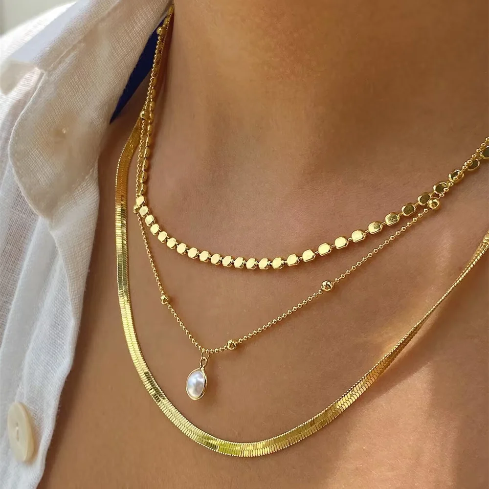 New Vintage Crystal Geometry Star Moon Lock Necklace For Women 2020 Boho Multi-level Pendants Necklaces Chokers Jewelry Gift