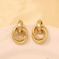 Golden Fashion Metallic Woven Stylish Clip on Earrings Temperament Irregular Geometric Ear Cuff Clips Non Pierced Ears Jewelry