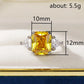 Huitan Geometric Shaped Yellow Cubic Zirconia Rings Silver Color Wedding Bands for Women Brilliant Accessories  Party Jewelry