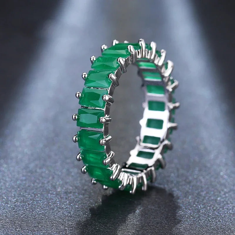 Fashion Luxury Multicolor Charm Zircon Wedding Rings for Women Round Square Stone Party Ring Jewelry