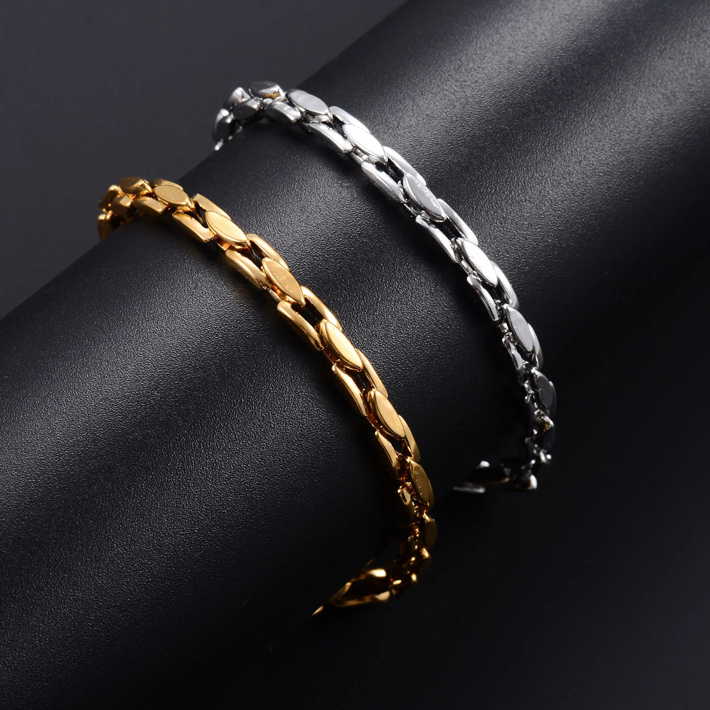 4.2mm Stainless Steel Bracelet Link Chain for Women Men Punk Rock Boy Chunky Metal Jewelry Wristband Anklets Ankle Hand Chain
